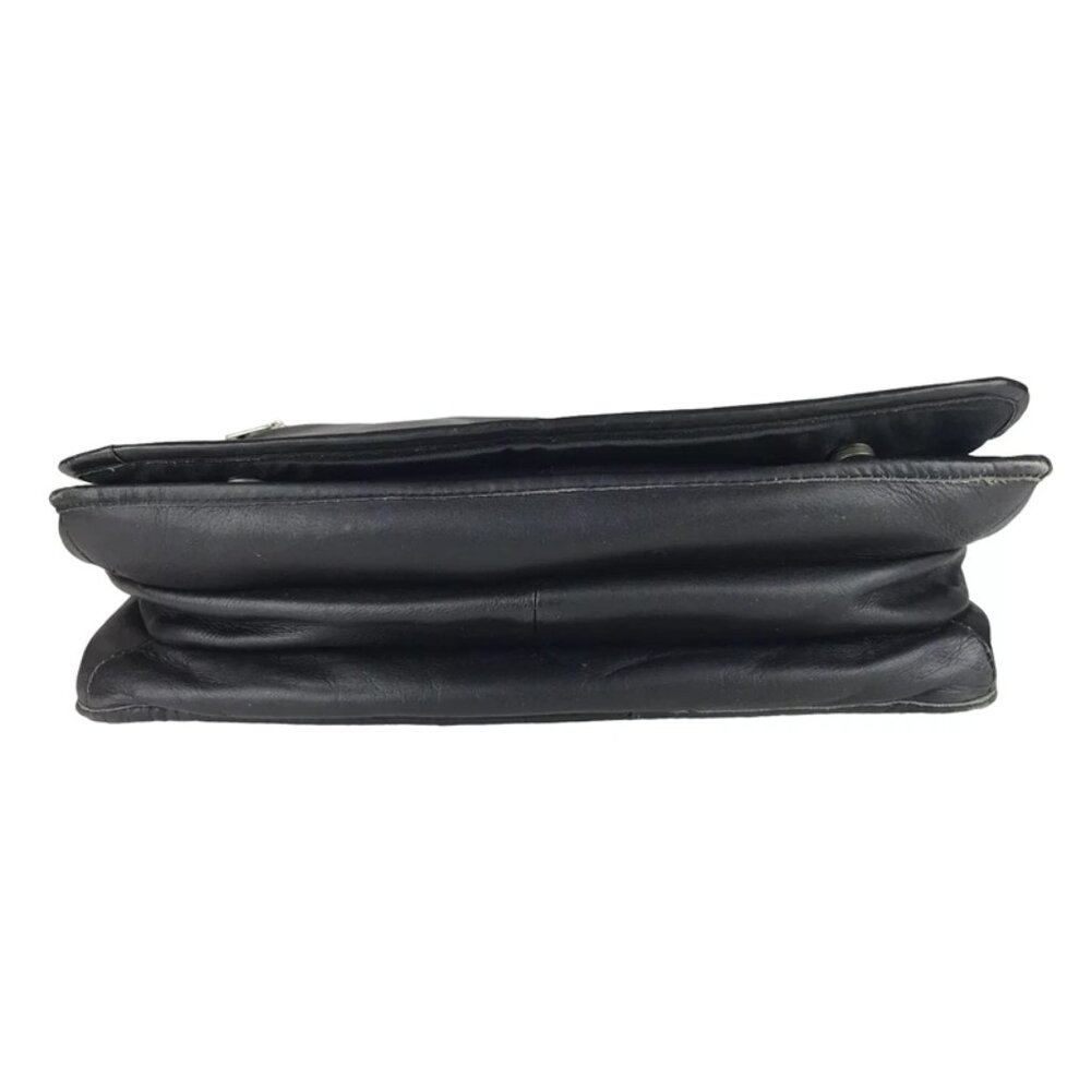 Wilsons Leather Unisex Black Inner Dividers Snap Crossbody Strap Messenger‎ Bag - Picture 6 of 10